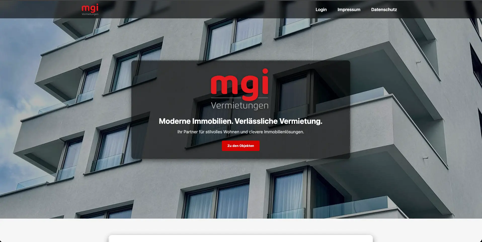 Referenz: MGI Vermietungen Website