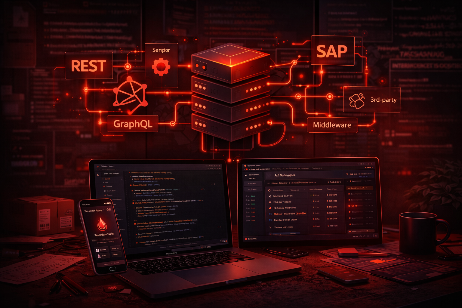 API Entwicklung & Integrationen: REST/GraphQL, Schnittstellen, Datenflüsse – Red Onion Studios