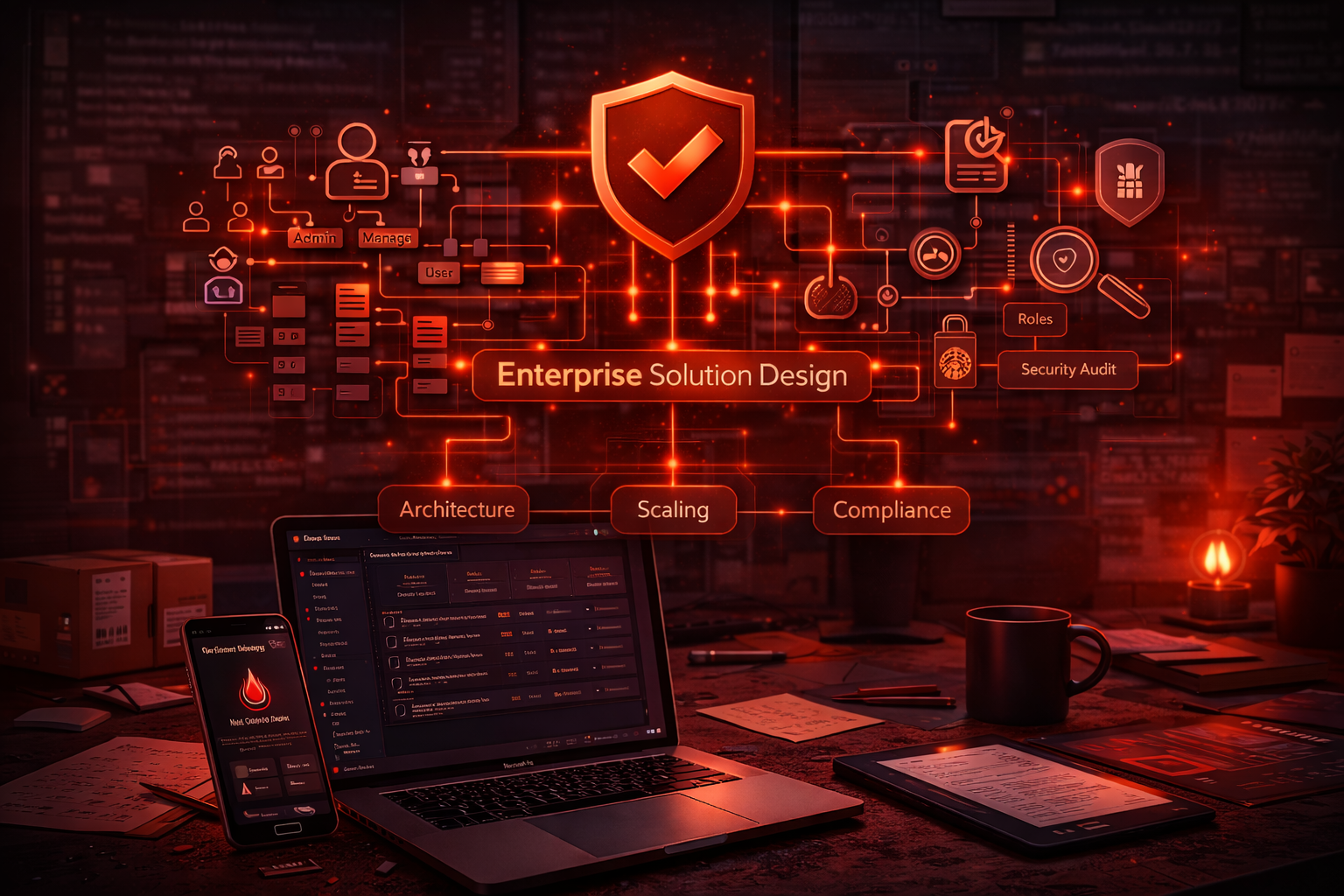 Enterprise Architektur & Solution Design: skalierbare Systeme, Security & Rollenmodelle – Red Onion Studios